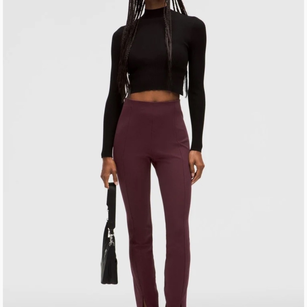 NWT lululemon athletica stretch knit HR pull on Pant in Garnet
